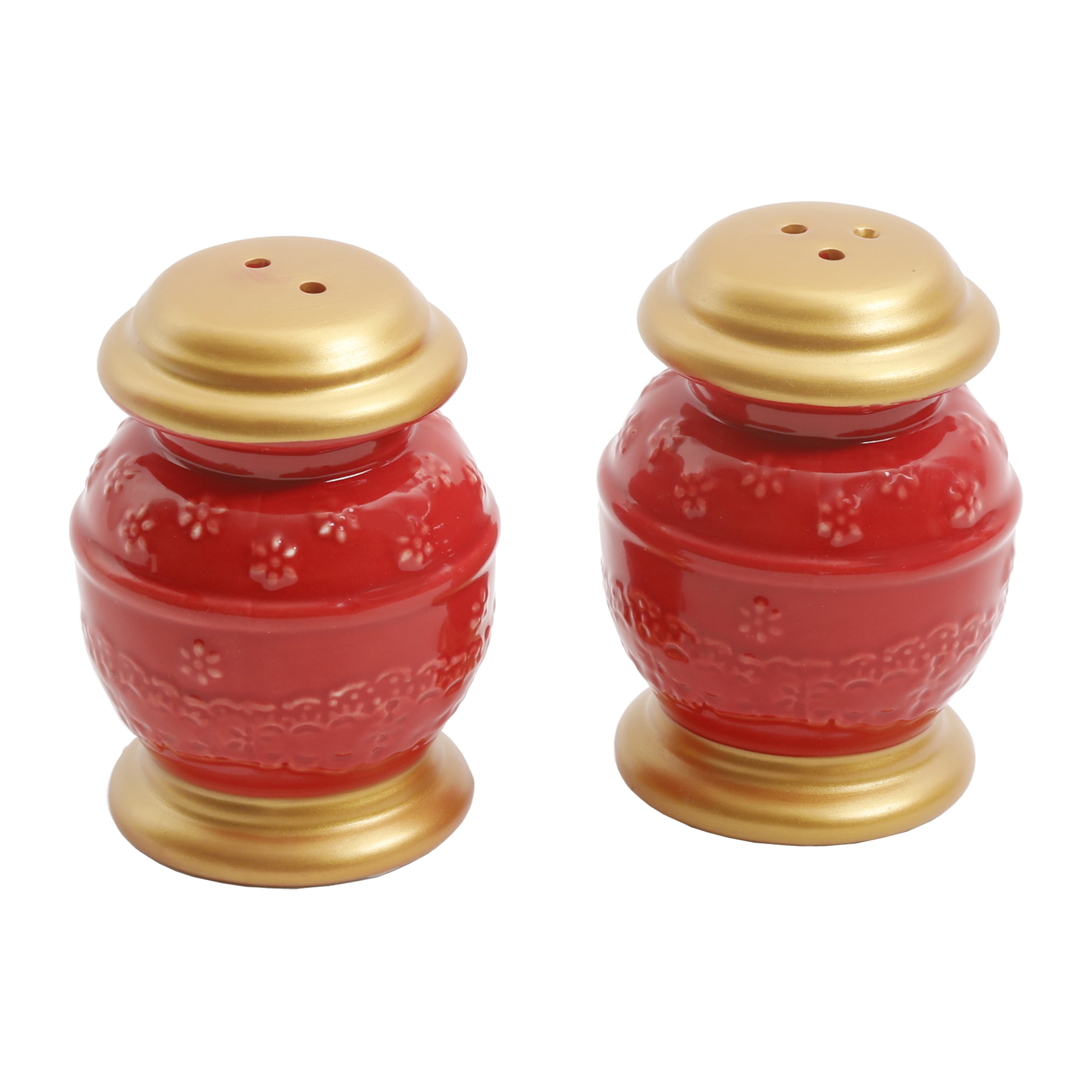 The Pioneer Woman Holiday Red Salt And Pepper Er Dish Set The Pioneer Woman Holiday Red Salt And Pepper Er Dish Set