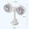 thumbnail image 3 of Dual Head Clip-On Fan - with Aromatherapy & Mosquito Repellent, Rechargeable 360° Rotatable, Quiet Portable Fan for Outdoor Camping, Office, 3 of 8