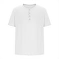 thumbnail image 4 of Men's Muscle Slim Henley Shirts Crewneck Longline T-Shirt Gym Workout Athletic Shirt Tees with Button, 4 of 6