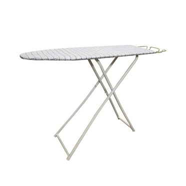 Seipola Ironing Board, Full-Size Foldable Ironing Board, Foldable Household Ironing Board, Extended Ironing Board Outside with Heat-Resistant Cover (42 inch, Blue Plaid Pattern)