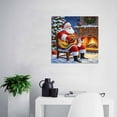 thumbnail image 5 of Cozy Santa by Fireplace Festive Christmas Tree Holiday Family Gifts Canvas Painting Poster Wall Art Decorative Picture Prints Modern Decor 12x12inch(30x30cm), 5 of 6