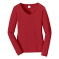 thumbnail image 5 of Yellow Rooster Women's Long Sleeve Fan Favorite V-Neck Tee Team Cardinal L, 5 of 7