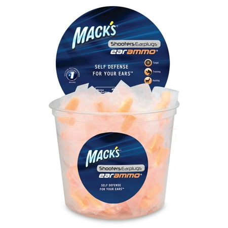 Mack's Ear Ammo Soft Foam Shooting Ear Plugs, 100 Pair – Shooting Ear Protection for Hunting, Tactical, Target, Skeet and Trap Shooting
