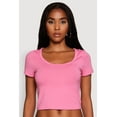 thumbnail image 2 of Womens Ambiance Classic Fit Scoop Neck Short Sleeve Cropped Tee, 2 of 5