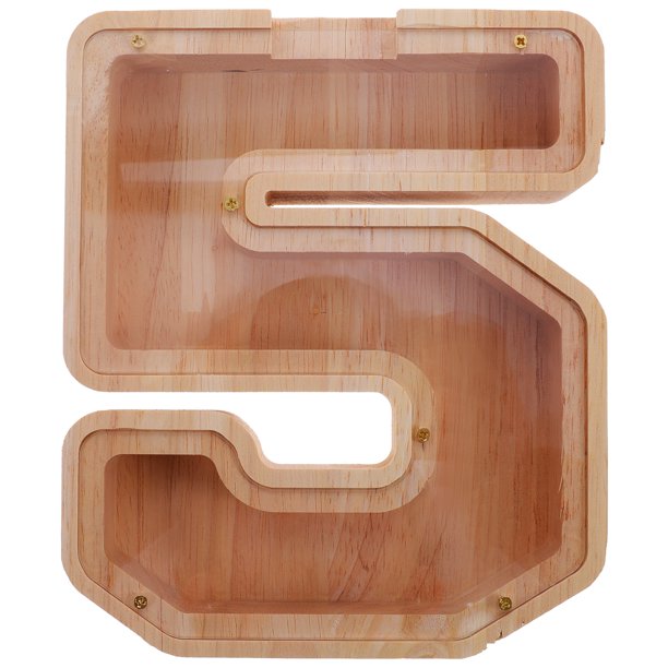 FELTECHELECTR Alcancía de madera irrompible para niños, caja de ahorro con forma de figura