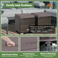 thumbnail image 5 of Gymax 2PCS Outdoor Patio Ottomans Hand-Woven PE Wicker Footstools w/ Removable Cushions Grey, 5 of 9