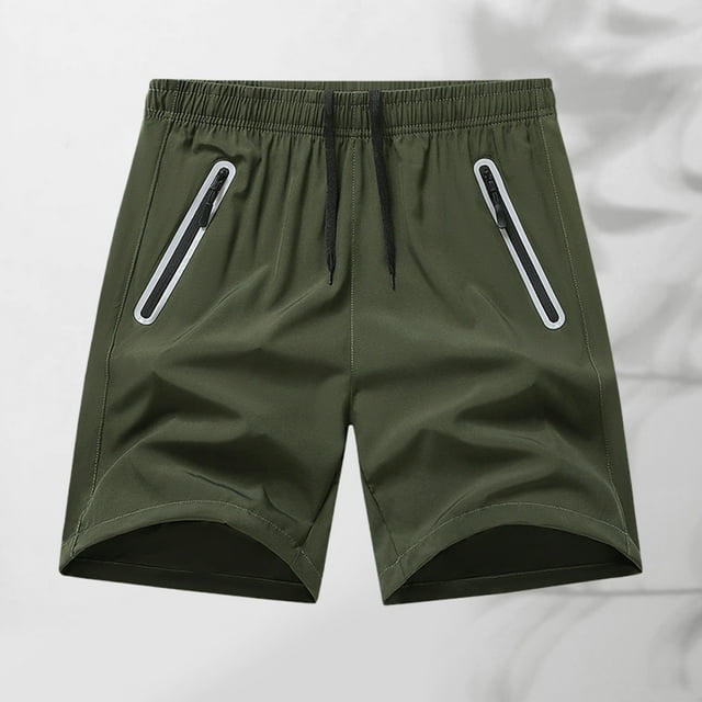 pstuiky Pantalones cortos para hombre, Pantalones cortos casuales y modernos de verano para hombre con cintura elástica y cordón de color sólido Pantalones cortos de golf
