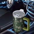 thumbnail image 4 of Camouflage 40oz Tumbler– Stainless Steel Insulated Tumbler with Handle and Straw, Large Capacity Travel Cup for Hot & Cold Drinks, 4 of 6