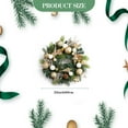 thumbnail image 2 of 24-Inch Pre-Lit Golden Christmas Wreath with 20 LED Lights & 8 Modes, Rattan Base, Pine Cones, Balls & Stars – Battery Operated Holiday Wreath for Door, Window, or Mantel, 2 of 9