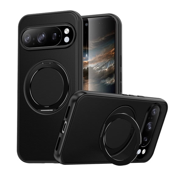ANTSHARE Magnetic for Pixel 11 Case with Kickstand, Slim Hard Back Soft Edge, Black