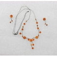 thumbnail image 2 of Faship Gorgeous Orange Rhinestone Crystal Floral Necklace Earrings Set, 2 of 5