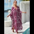 thumbnail image 4 of Vestido Caftán con Estampado Animal para Mujer, Talla Grande, para Playa, Verano 2025 y Rojo Talla Única, 4 of 10