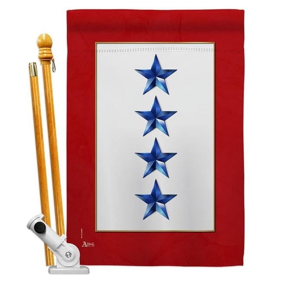 Americana Home & Garden HS141089-BO 28 x 40 in. Four Blue Stars House Flag Set Armed Forces Military Service Double-Sided Decorative Vertical Flags & Decoration Banner Garden Yard Gift