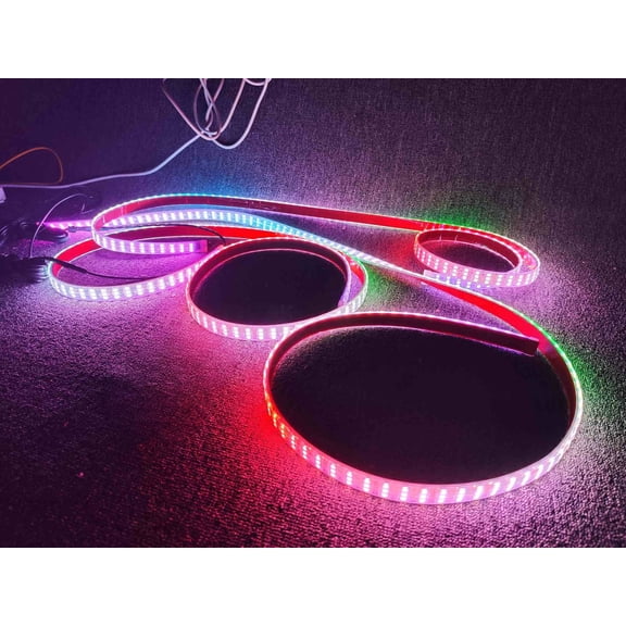 Tzvmny Lighting Factory - Triple Row 6Pieces 4FT 48" 1.2Meters Dream Color Treble LED For Polaris Slingshot Car Underglow Light Strips Bluetooth APP  Remote Control Waterproof