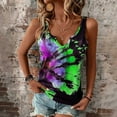 thumbnail image 2 of Birdeem Womens Printed and Painted V-Neck Open Sleeveless Floral Print Top, 2 of 6