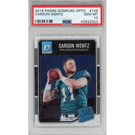 Graded 2016 Panini Donruss Carson Wentz #156 Rookie RC Football Card PSA 10 Gem Mint