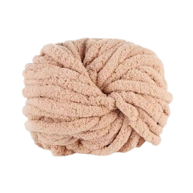KLKCMS Thick Chunky Yarn 2cm Weight Yarn for Knitted Blanket Mat Cushion Rug Making Milk Tea