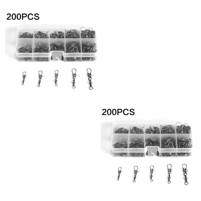 relayinert High-Performance Coarse Sea Carp Fishing Tackle with Small Hook Line Link Connector Swivels 200 pcs 2Set