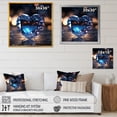 thumbnail image 4 of Designart "Radiant Blue Heart Outline" Abstract Shapes Picture Framed Canvas Wall Art, 4 of 5