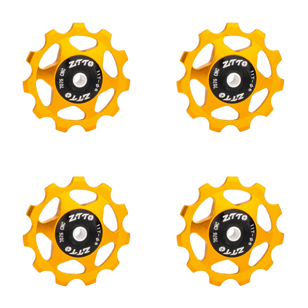 Desviador trasero 11T rueda jockey de bicicleta 4mm 5mm 6mm polea de rodamiento dorado