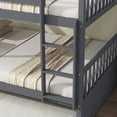 thumbnail image 5 of Full over Full Bunk Bed with Twin Size Trundle Bed, Detachable Rubber Wood Bed with Ladder and Guardrail, Dark Grey, 5 of 9