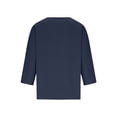 thumbnail image 5 of Gamivast Linen Shirts for Women Plus Size Scoop Neck Oversized Slouchy Fit Tops Soft Lightweight Breathable Basic 3/4 Sleeve Tees Lounge Weekend Fall Everyday Casual outfits, 5 of 5