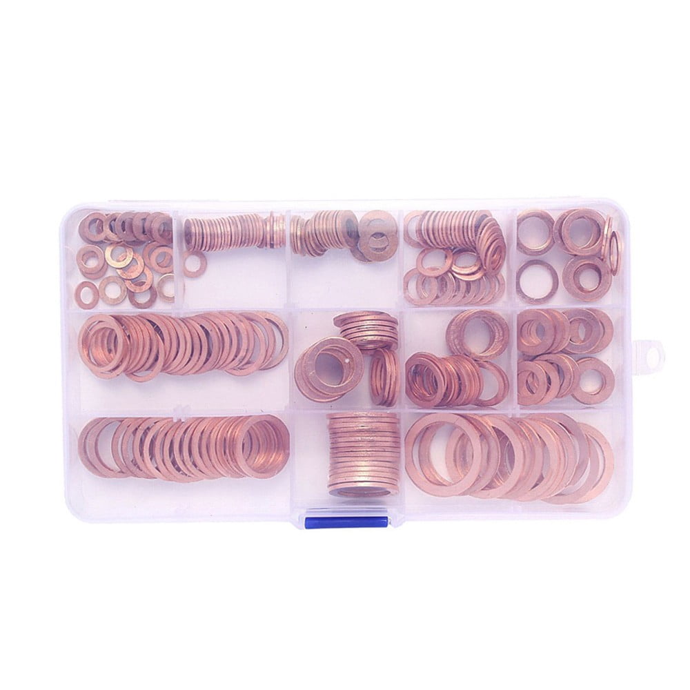 280pcs Set Car Drain Bolt Crush Washer Copper Oil Plug Gasket Seal Ring