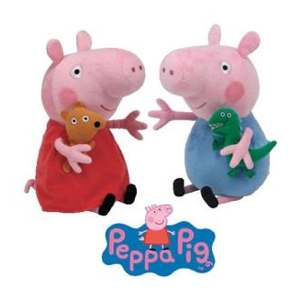 Set of 4 TY 6" Beanie Baby PEPPA GEORGE BALLERINA & PRINCESS Pig Plush Toy MWMTs 