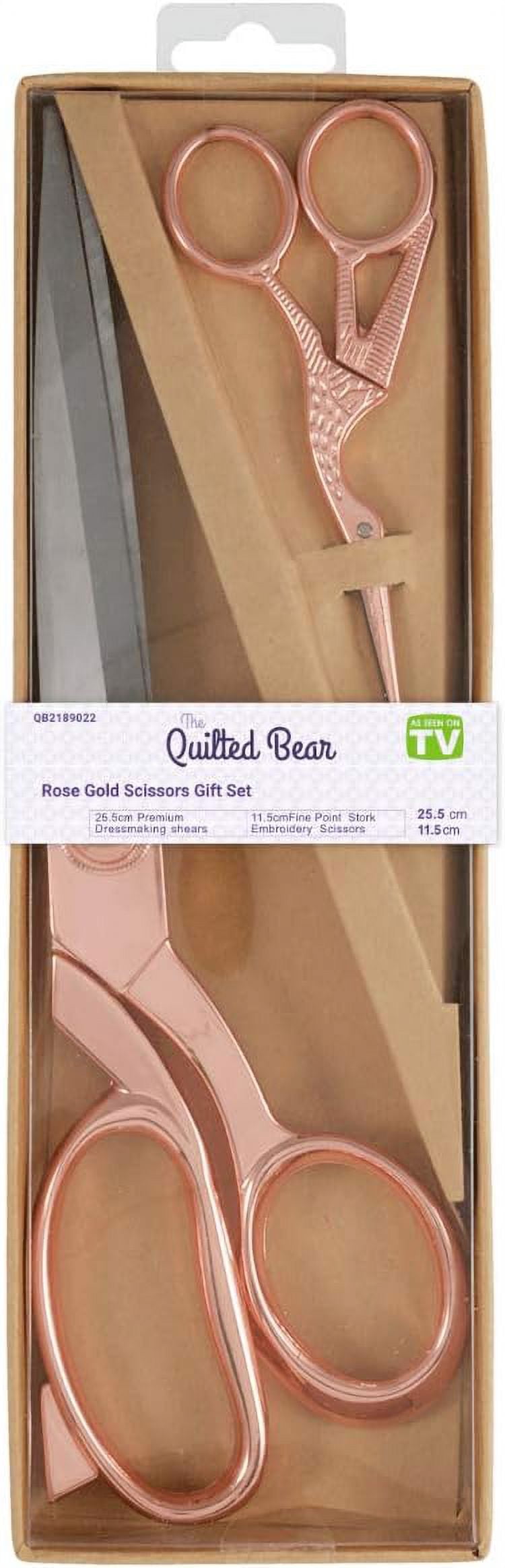 The Quilted Bear Embroidery & Dressmaking Scissors Set - Rose Gold