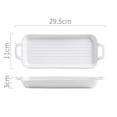 thumbnail image 2 of Haifle Solid Color Rectangular Baking Pans For Oven Ceramic, Shallow Lasagna Pan With Handles, Porcelain Baking Pan-White, 2 of 7