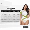 thumbnail image 2 of KLL Women 's Crew Neck Bodysuit Jumpsuits Hunting Frog Print Short onesies Stretch T Shirts, 2 of 5