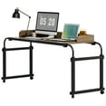 thumbnail image 4 of Anvazise 47.24" Over Bed Table Overbed Table with 360 Degree Wheels, Mobile Bed Desk with Baffle, Cup Holder, Length Height Adjustable Standing Workstation Table (Black), 4 of 13