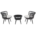 thumbnail image 3 of SAFAVIEH Kyomi Outdoor Patio 3 Piece Lounge Set, Black/Grey, 3 of 10