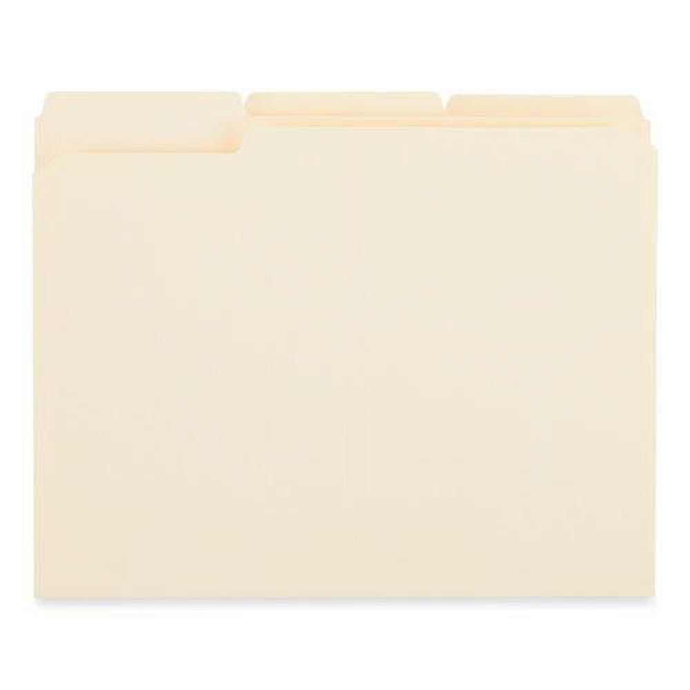 Universal UNV18102 Reinforced File Folders with 1/3-Cut Assorted Top Tabs - Letter Size, Manila (250/Carton)