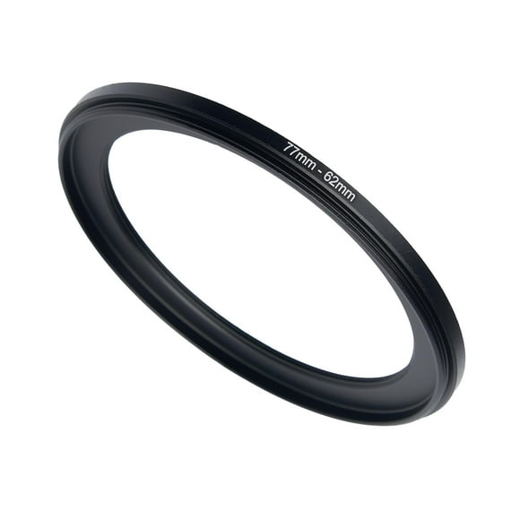 Adaptador de filtro Step Up Ring GZNLY de 77 mm a 62 mm, metal negro