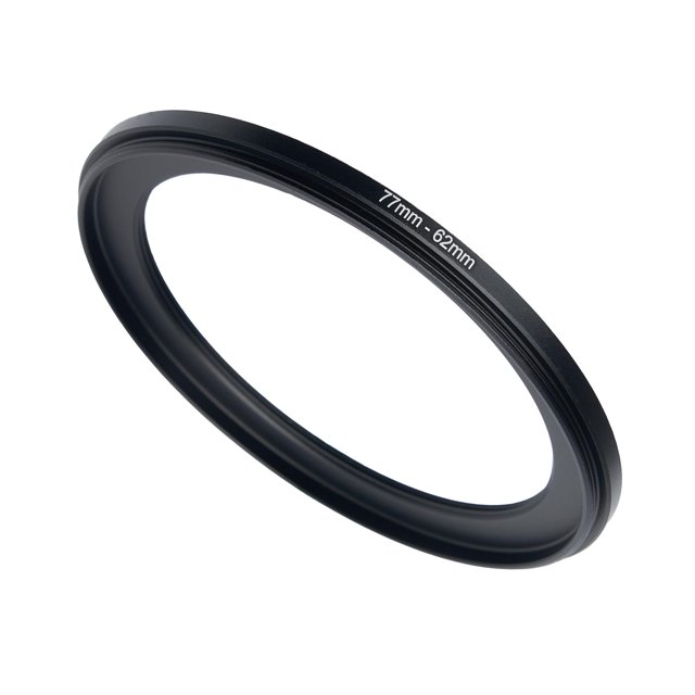 Adaptador de filtro Step Up Ring GZNLY de 77 mm a 62 mm, metal negro