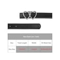 thumbnail image 4 of INSPIRE CHIC Women Reversible Faux Leather Belts, 0.9" Width Belt with Metal Double Hearts Ring Buckle Waistband for Dress 43.3x0.9"(LxW) Black, 4 of 6