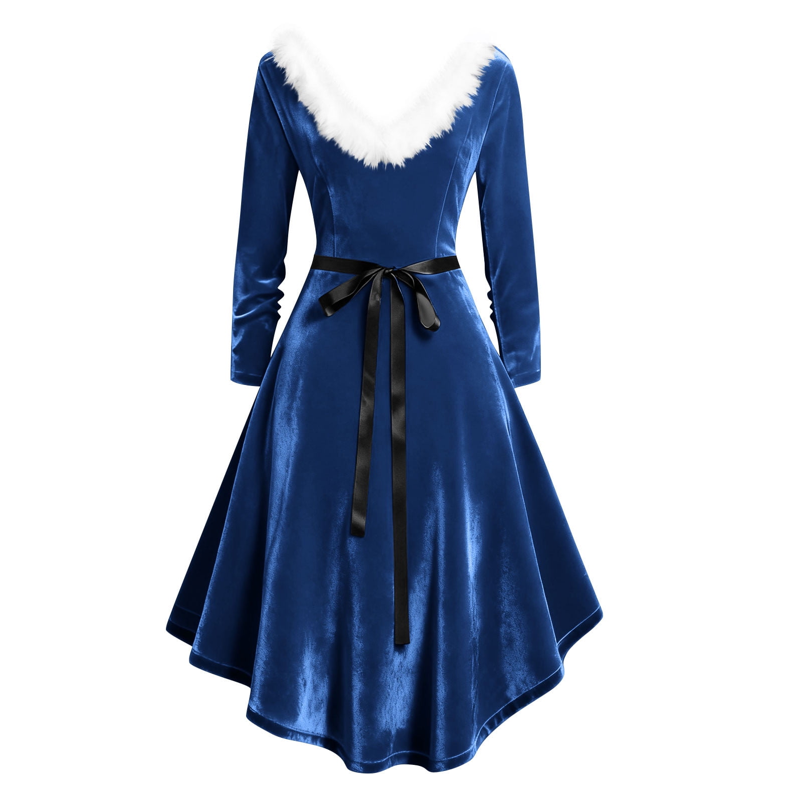 Gowns Blue Velvet Swing Dress Meichang Christmas Dresses For Women Vintage Velvet  Dress Cocktail Party Long