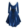 thumbnail image 4 of Christmas Dresses for Women Velvet Cocktail Dress 2025 Fall Christmas Holiday Dress Long Sleeves Party Formal Dress, 4 of 7
