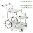 thumbnail image 4 of Giantex Glass Rolling Bar Cart, Mobile Wine Tea Serving Cart w/Universal Wheels, 4 of 10