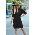 thumbnail image 5 of Summer Dresses for Women V Neck Short Sleeve Casual Shift Dress Black L, 5 of 9