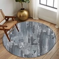 thumbnail image 2 of Round Rug 7Ft Washable Non-Slip, Grey Abstract Circle Area Rugs for Living Room Bedroom, Vintage Geometric Gradient Oil Painting Modern Indoor Floor Mats Carpet Runner for Home Decor Aesthetic, 2 of 8