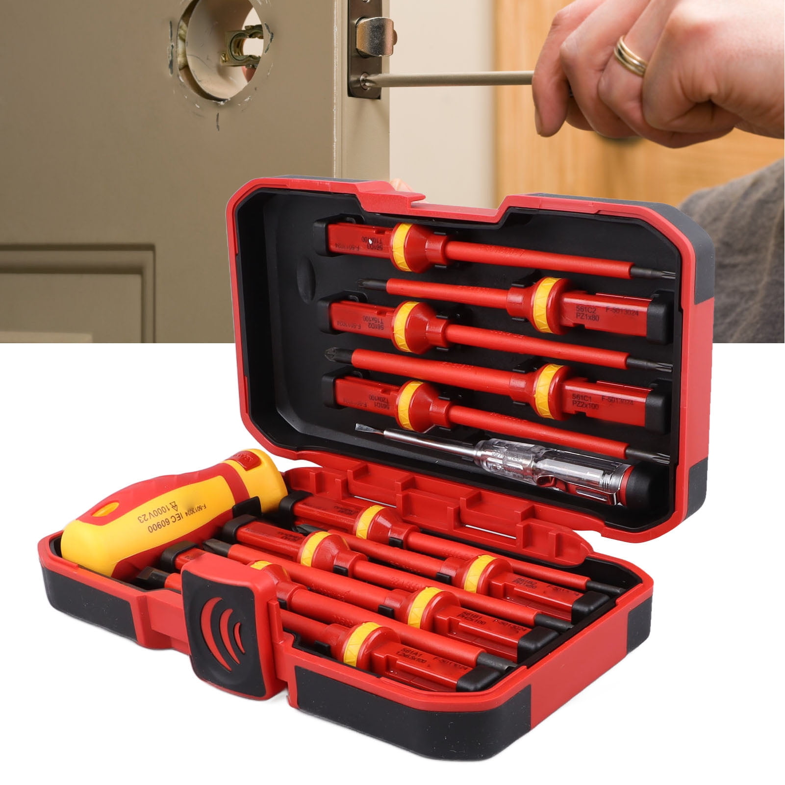 Insulated Screwdrivers Set, Certified Electrical Screwdriver Set Ergonomic Handle 13 Pcs For