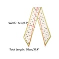 thumbnail image 3 of INSPIRE CHIC Women's Floral Printed Scarves, Flowers Skinny Long Satin Silky Ribbon Hairband Headscarf Neckerchief 37.4x3.5" Beige/Yellow Green, 3 of 6