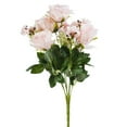 thumbnail image 2 of Enova Home 20" Mixed Artificial Silk Roses Faux Flowers Bush for Home Office Wedding Decoration (Pink), 2 of 3