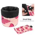 thumbnail image 4 of PhooArto Drawstring Cosmetic Bag, Barrel Shaped Portable Travel Makeup Bags, Retro Pink Butterflies Pattern Large Capacity Waterproof Multifunctional Bucket Toiletry Bag, 4 of 6
