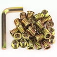 thumbnail image 1 of Insertos Roscados 5/16-18 Insertos para Madera Insertos Roscados de Acero para Muebles de Madera Tornillo HELIFOUNER 40 Piezas Insertos Roscados 5/16 -18 x 15 mm con Llave Hexagonal para Muebles de Ma, 1 of 5