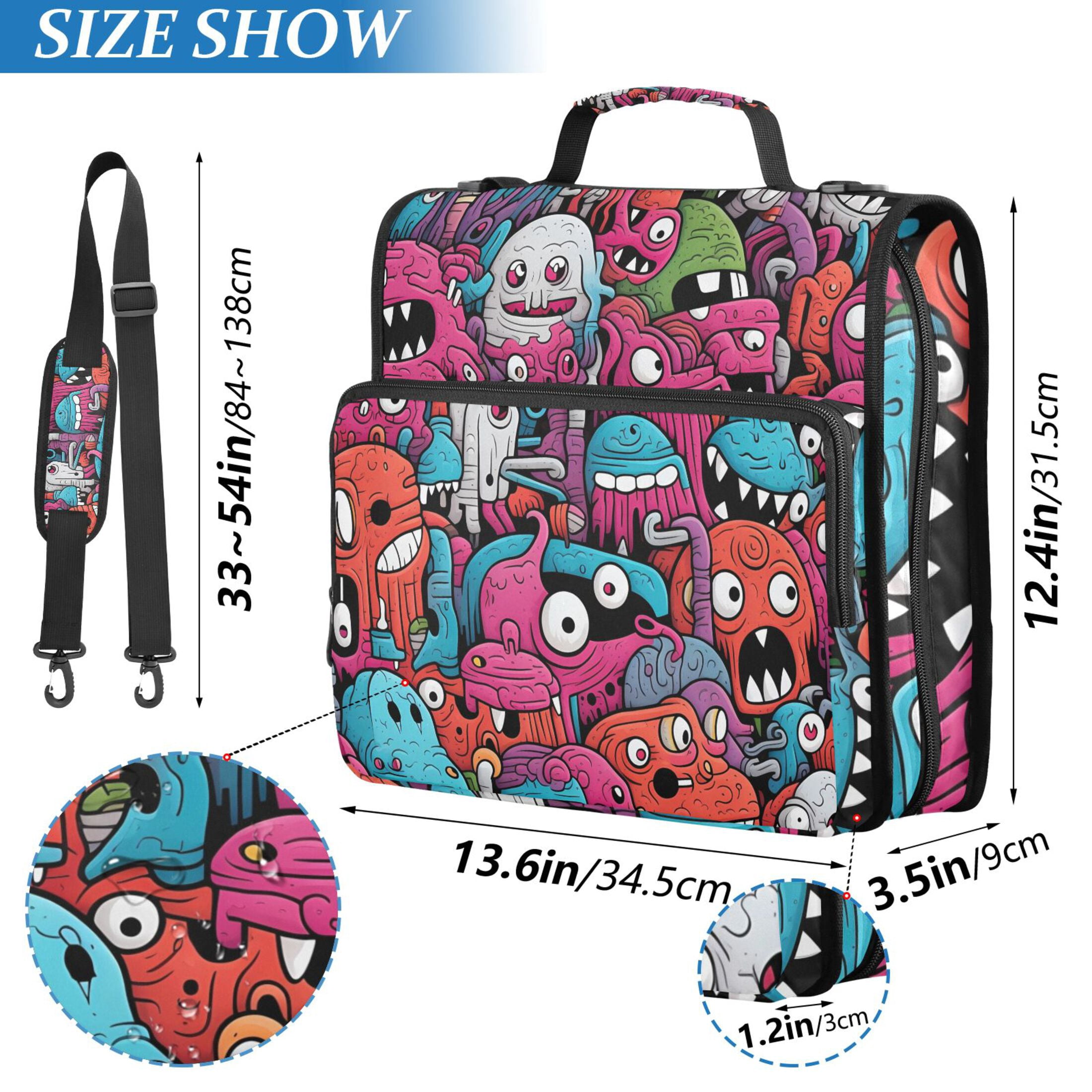 ALAZA Zipper Binder Colorful Animals 3 Ring Trapper Keeper File Folder Organizer Bag
