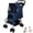 A Blue, variant on Wohh Double Decker Pet Stroller for Small & Medium Dogs Cats, Foldable Carbon Steel Frame, 3-in-1 Convertible Carrier & Tote, Fixed Safety Leash, Multi-Pet Travel Stroller for Outdoor,Coffee
