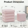 thumbnail image 2 of Korser Square Ottoman with Storage Set of 2,Upholstered Teddy Vanity Stool for Living Room,Bedroom,Pink, 2 of 6